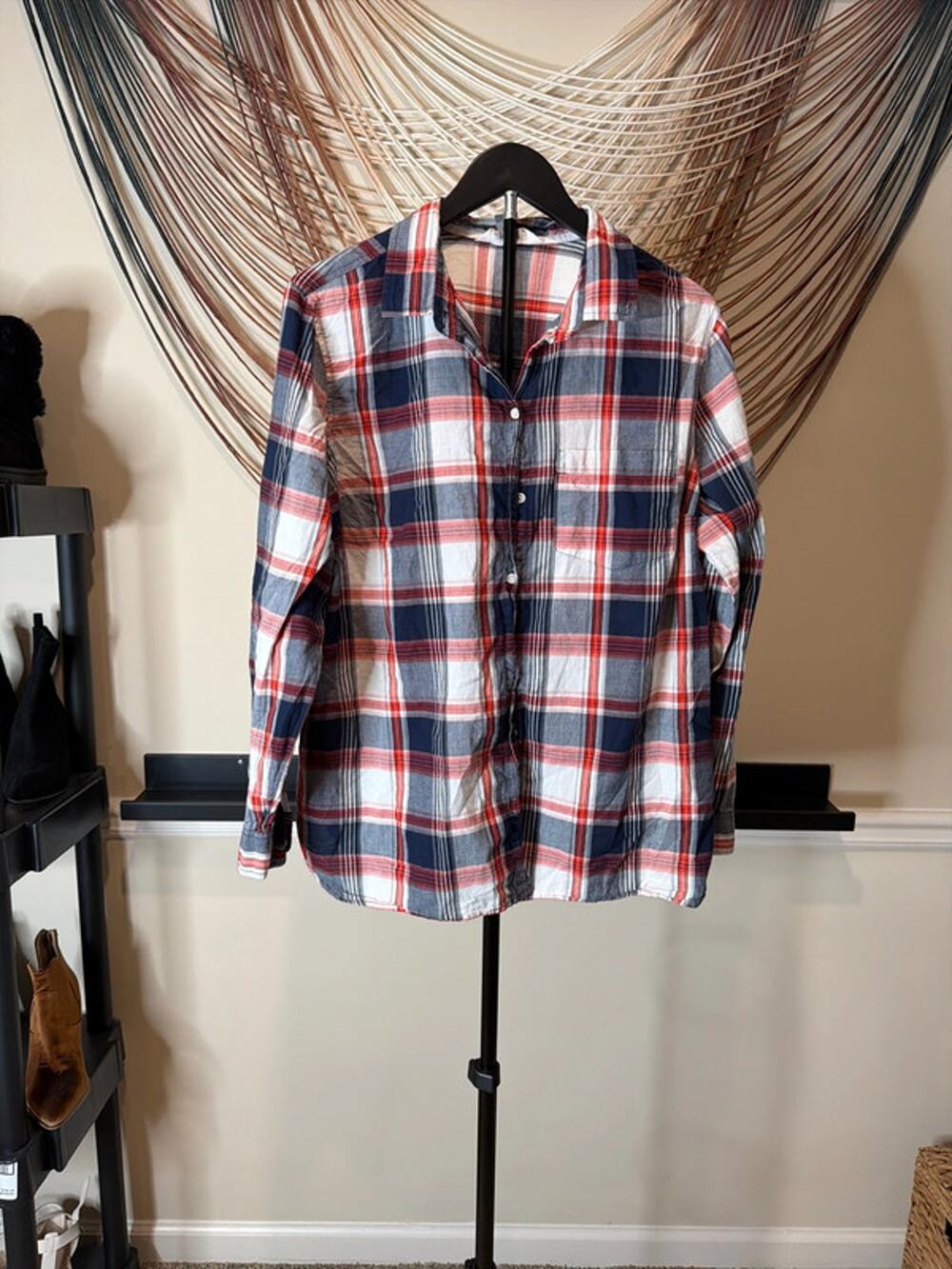 Old Navy classic shirt, XL plaid 100% cotton 3032